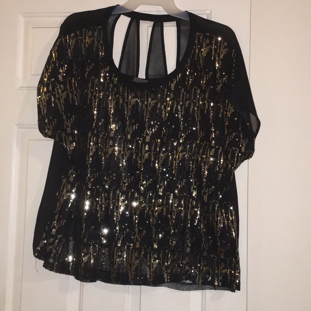 Glitter sequin top plus size